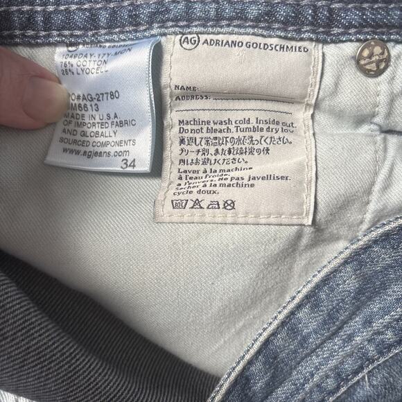 AG Adriano Goldschmied Jeans Men 34 Blue The Protege Straight Leg Preppy - Picture 3 of 9